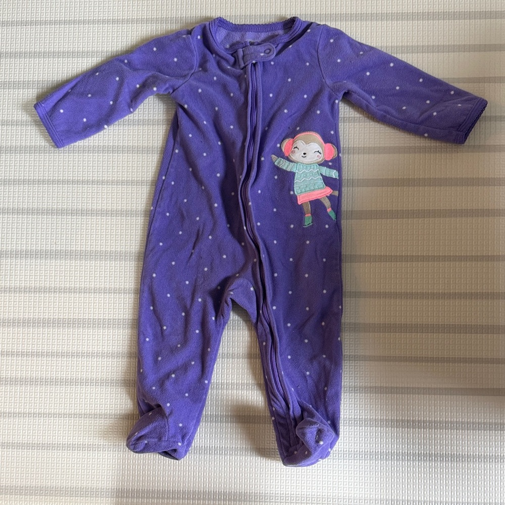 Purple Polka Dot fleece pjs